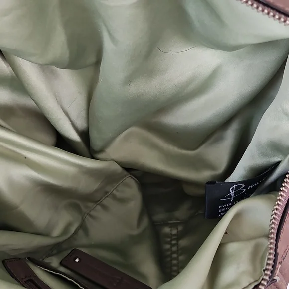 B. makowsky Studded Brown Leather Hobo Bag - Picture 10 of 11